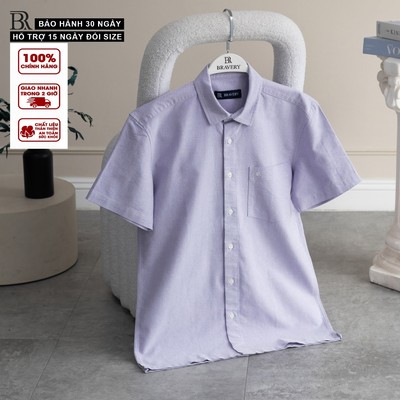 [BIGSIZE] Áo sơ mi nam ngắn tay BR vải ford, thoáng mát, thấm hút tốt, form regular fit, BAF01 - Bravery