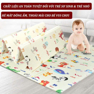 Thảm Xốp Cho Bé Gấp Gọn 2 Mặt Chống Thấm Chống Trơn Silicon 1m8 x 2m (Coop)