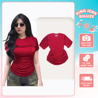 Áo Thun Nữ Cổ Tròn Tay Ngắn Rút Eo Chất Nhũ Bling Mát Rượi Nhẹ Tênh Siêu Co Giãn Bigsize từ 55-90kg MS099