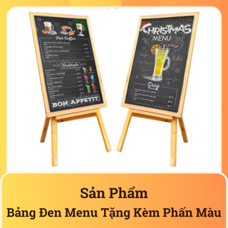 Bảng Đen Menu Tặng Kèm Phấn Màu  - Bảng Viết Phấn Khung Gỗ Cao Cấp - Bảng Decor Nhà Hàng Cafe