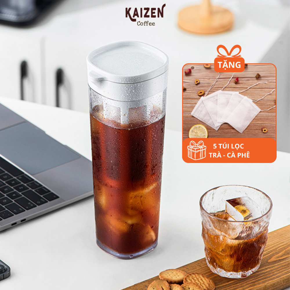 Bình pha cafe COLD BREW (cà phê ủ lạnh) nhựa nguyên sinh ABS 1.1L - Kaizen Coffee