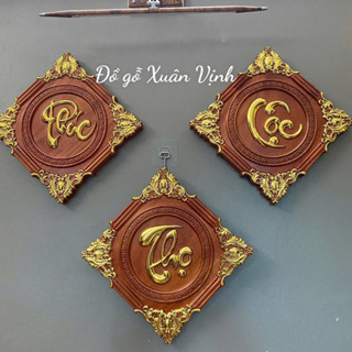 Hàng loại 1 _ Bộ tranh Phúc Lộc Thọ,bộ 3 chữ Phúc lộc thọ bằng gỗ nguyên khối