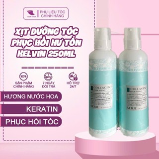  Xịt dưỡng Keratin collagen Kelvin ,Giữ nếp tóc Dưỡng Tóc Bóng Mượt Và Phục Hồi Tóc Khô Xơ Hương Nước Hoa Chai 250ml 
