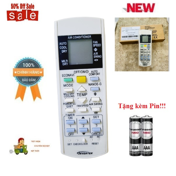 Điều khiển điều hòa Pa_na_so_nic 1 & 2 chiều Inverter- HÀNG CHÍNH HÃNG mới 100% Tặng kèm Pin