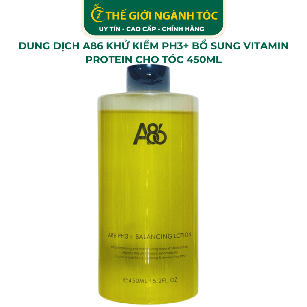 Dung dịch A86 khử kiềm pH3+ bổ sung vitamin protein cho tóc 450ml
