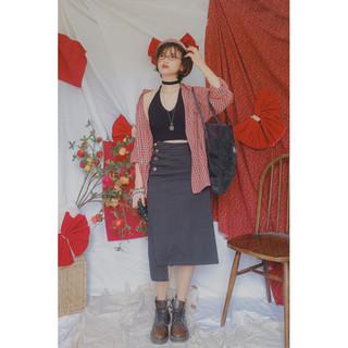 Chân váy lệch tà Take - Take skirt [ caro ]