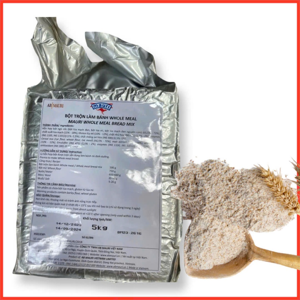 Bột Lúa mì nguyên cám Whole Meal - Mauri