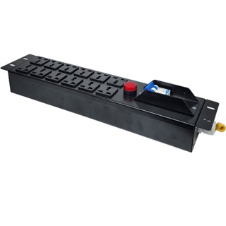 Ổ cắm điện, Thanh Nguồn PDU 12 ổ cắm đa dụng lắp tủ Rack 2U có MCB 32-40A chuẩn 19