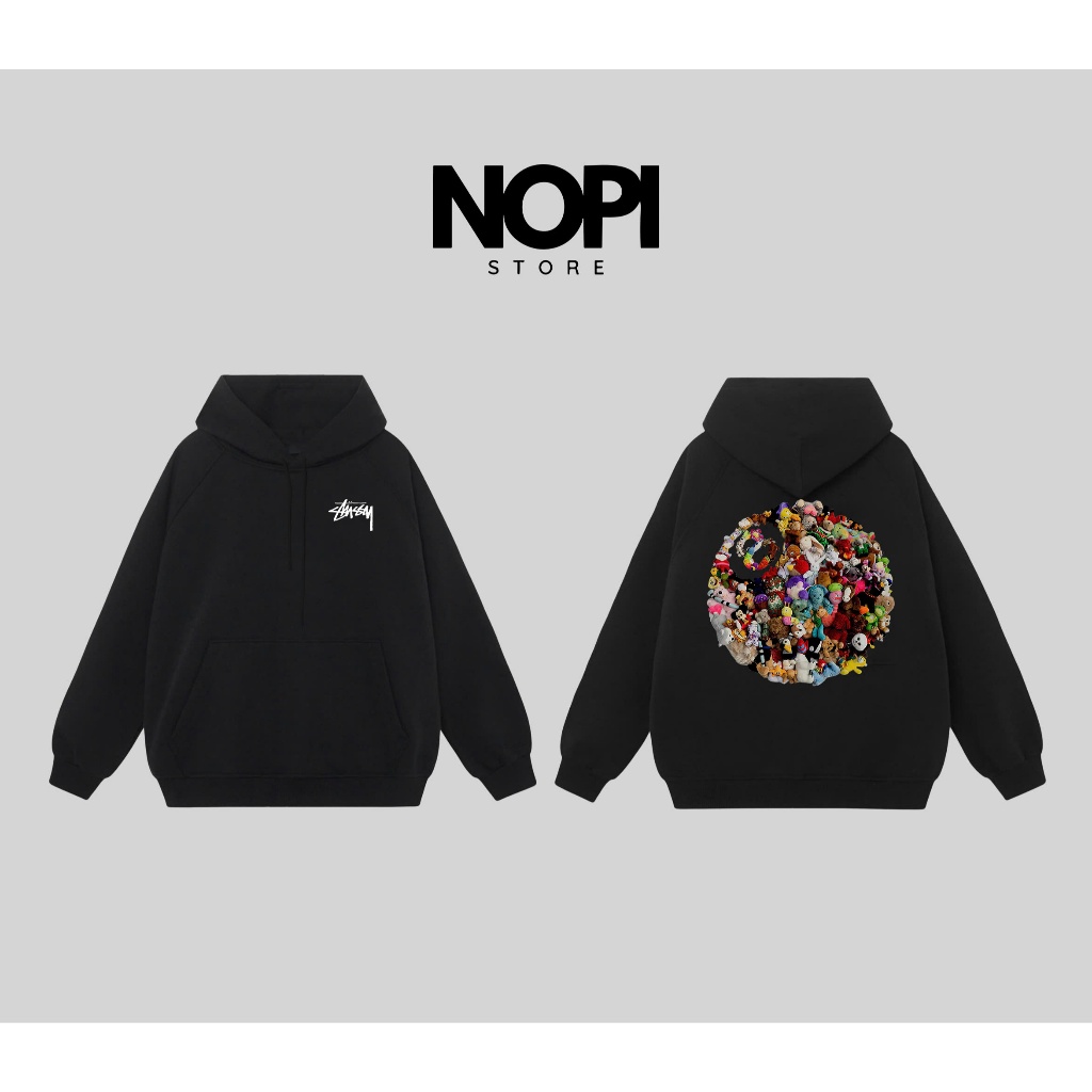 ÁO HOODIE STUSSY PLUSH FORM RỘNG NAM NỮ UNISEX VẢI NỈ BÔNG CAO CẤP DÀY DẶN - NOPI STORE