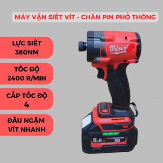 Máy chuyên siết vặn vít Mil lực siết 380Nm,đầu ngậm vít nhanh, động cơ không chổi than.