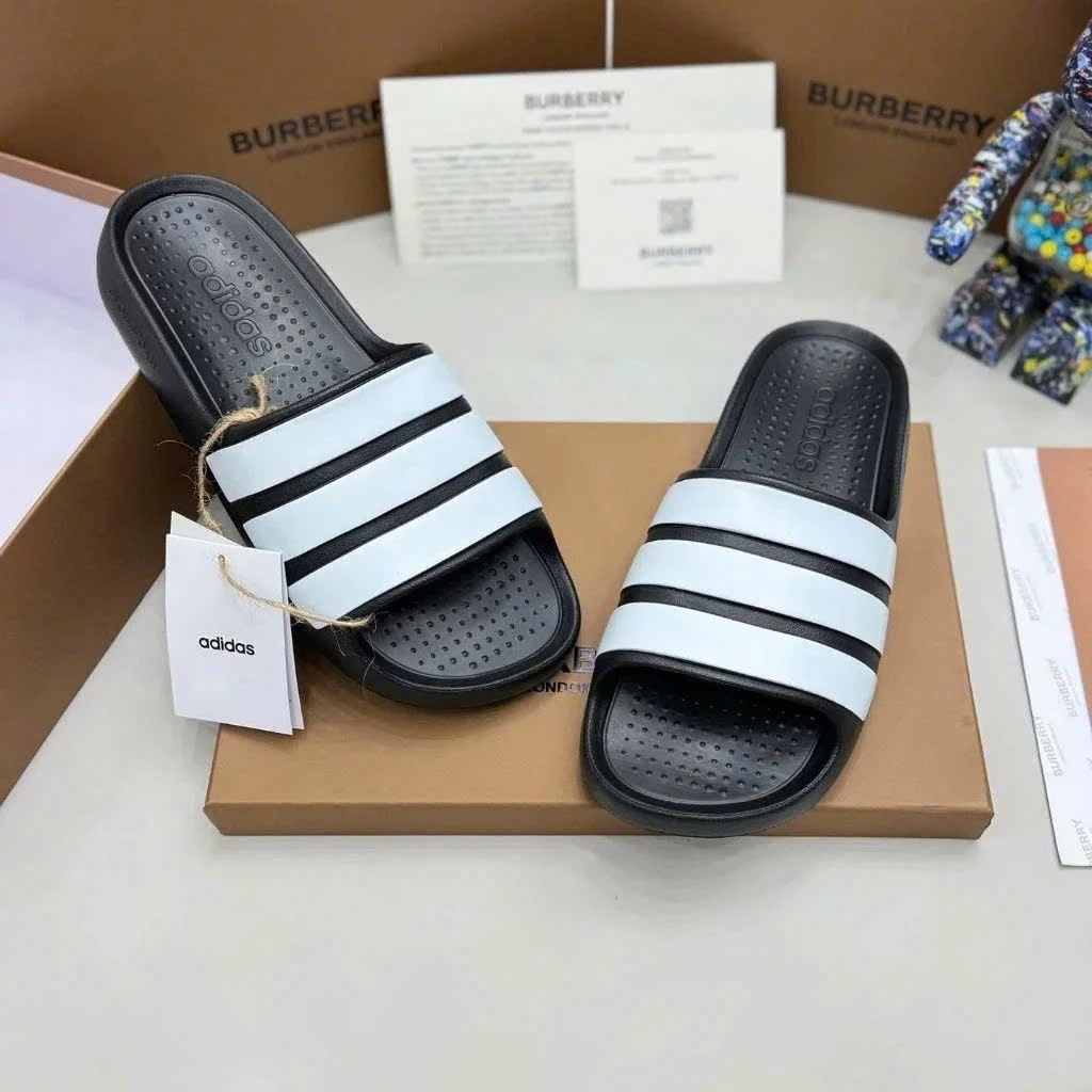 Dép quai ngang adidas Flow Slide cao 4cm, dép đúc 3 sọc nam nữ dép đúc nguyên khối 36-43