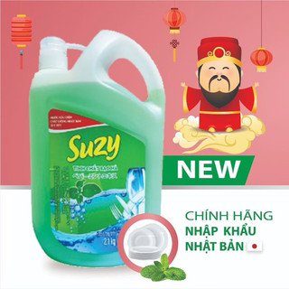 Nước Rửa Chén Suzy Bạc Hà 2.1L – Sạch Bóng, Thơm Mát & Dịu Tay