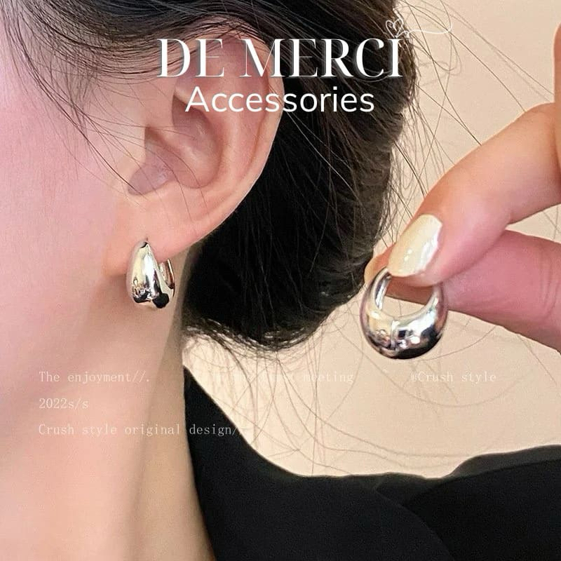  Khuyên tai nữ bạc 925 DE MERCI ACCESSORIES bông tai tròn độc đáo cá tính BT013 