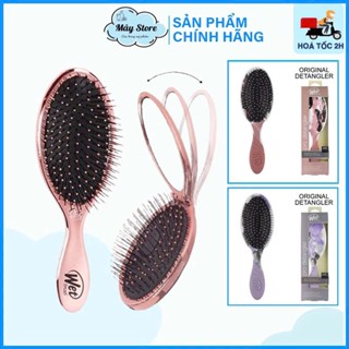 Lược gỡ rối WET BRUSH Chính Hãng dòng truyền thống và gấp gọn màu vàng hồng