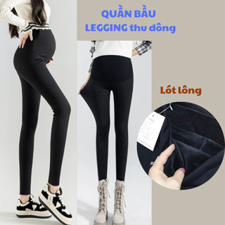 Song An Quần bầu legging dáng dài có đáp bụng chun chỉnh bụng LÓT LÔNG bigsize bà bầu có chun chỉnh bụng 40-100kg