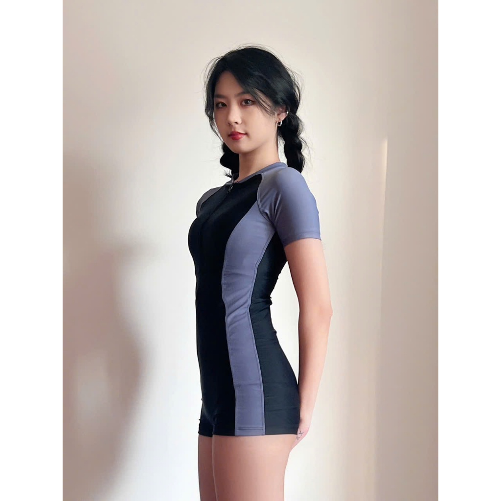 [Size M,L,XL] Bikini đồ bơi đi biển 1 mảnh khoá kéo form short kín đáo VATIXA BKN85 | BigBuy360 - bigbuy360.vn