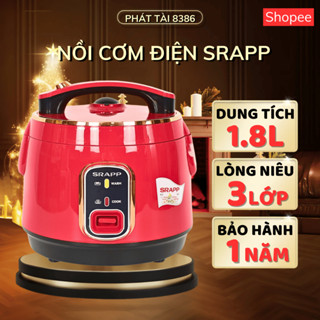 Nồi cơm điện SRAPP công suất 700W, chống dính 3 lớp cực dày dặn dung tích 1L-1.8L cực sang trọng