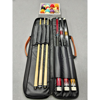 Bao đựng cơ Bia ngăn 3x4 - Bao đựng gậy Bida bằng da - Bao da đựng gậy Bida