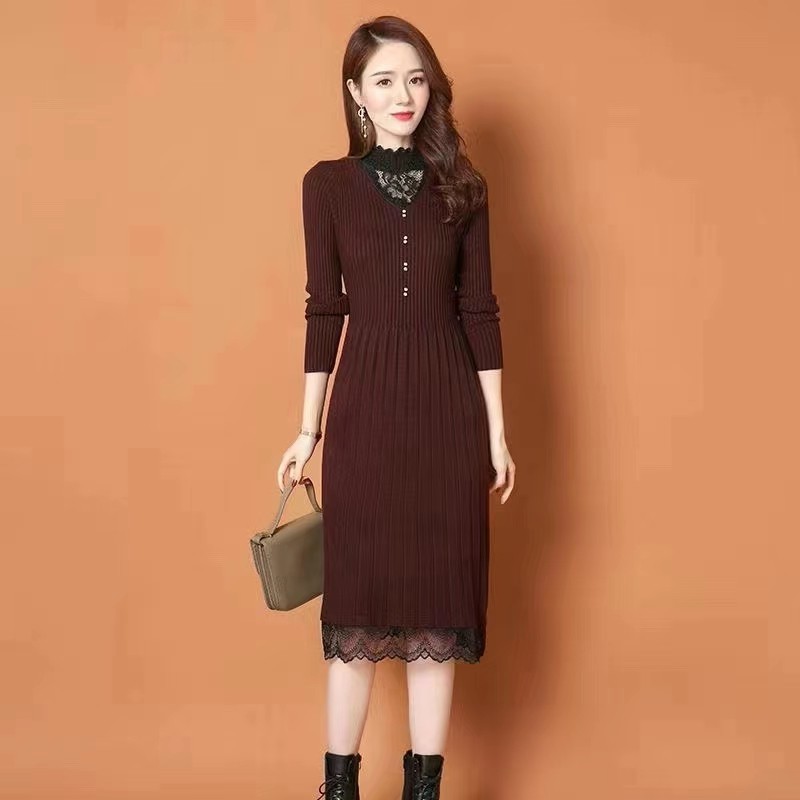 Váy len bầu thu đông chất len lông