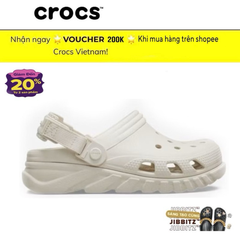 [ CHÍNH HÃNG ] Dép Giày Clog Unisex Crocs Duet Max Ii - Be