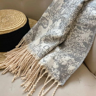 Khăn Choàng Cổ DIOR Dáng Dài Vải Cashmere Phối Tua Phong Cách Sang Trọng Đẳng Cấp -MIUNA