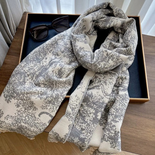 Khăn Choàng Cổ DIOR Dáng Dài Vải Cashmere Phối Tua Phong Cách Sang Trọng Đẳng Cấp -MIUNA