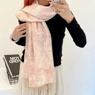 Khăn Choàng Cổ DIOR Dáng Dài Vải Cashmere Phối Tua Phong Cách Sang Trọng Đẳng Cấp -MIUNA