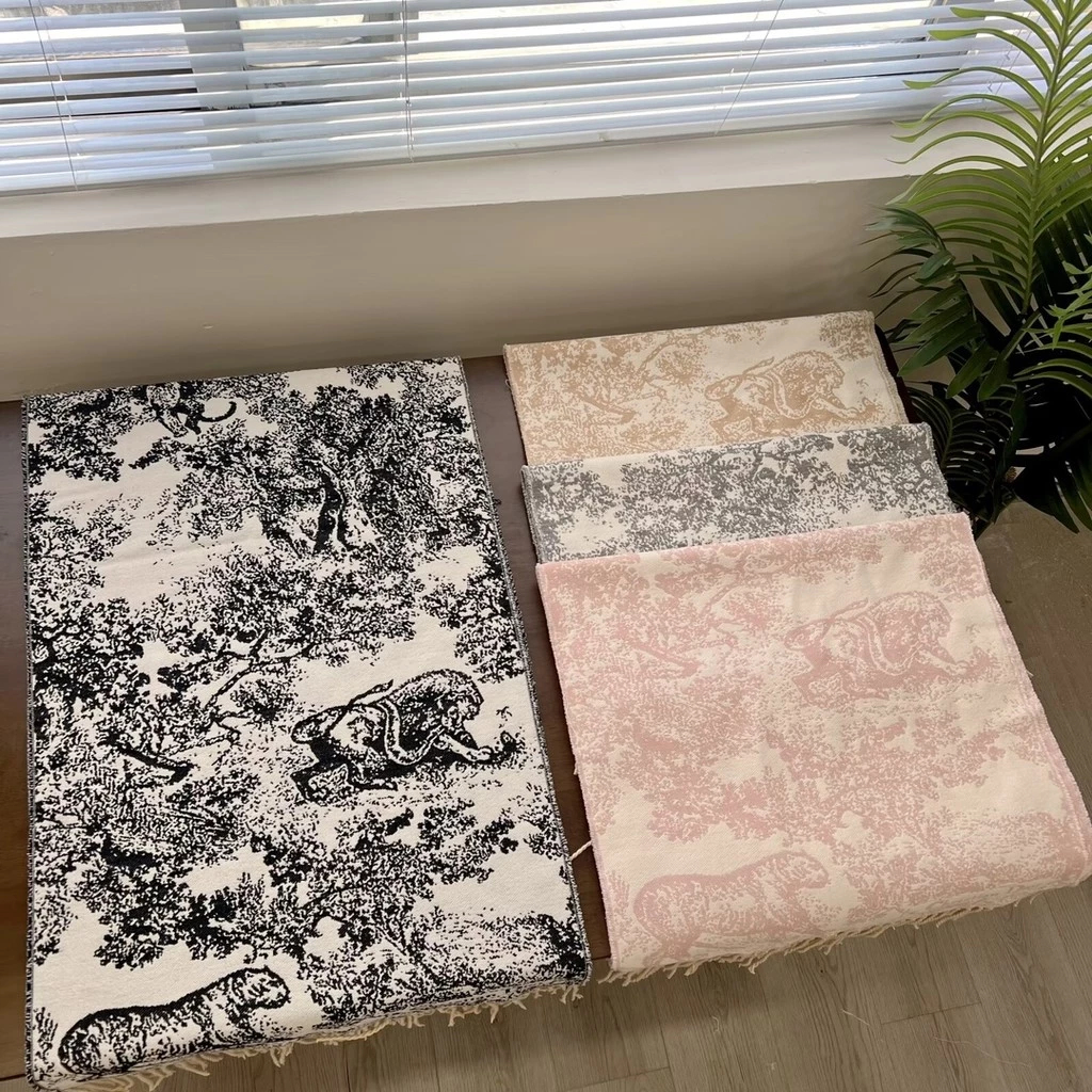 Khăn Choàng Cổ DIOR Dáng Dài Vải Cashmere Phối Tua Phong Cách Sang Trọng Đẳng Cấp -MIUNA
