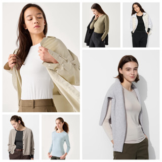 (U.N.I xách tay Nhật) Áo giữ nhiệt nữ cổ tròn dài tay - HEATTECH CREW NECK