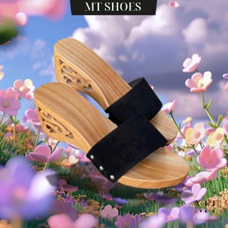 Dép Guốc Gỗ Mộc Đế Nụ Gót Cao 5-7P Mặc Cùng Áo Dài Truyền Thống Quai Mềm Nhiều Mẫu MT Shoes GM002