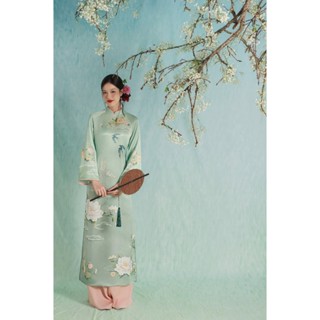 BST ÁO DÀI TẾT XUÂN Ý BÍCH HỌA 2025 - MÀU XANH PASTEL | HÀ CÚC