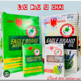 [date-2030] Lốc 12 Chai Dầu xanh ,trắng EagleBrand 24ml (Hàng Mỹ)