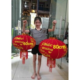 đèn lồng đỏ treo Tết may mắn size 60-80cm