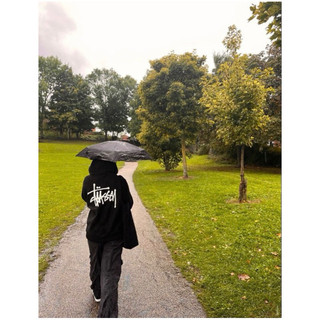 Áo hoodie zip Stussy basic