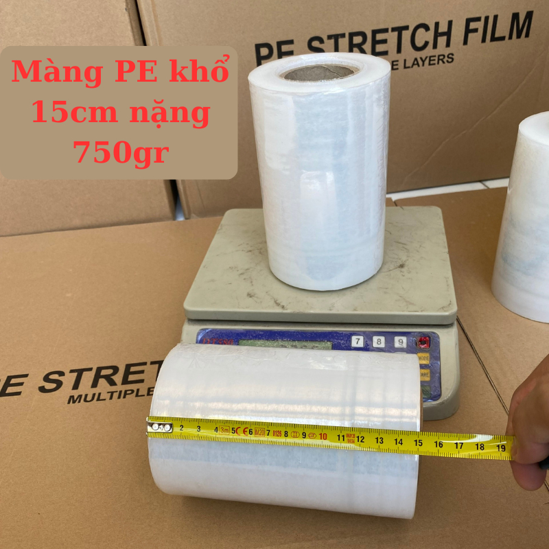 Màng PE khổ 15cm nặng 750gr - Quấn ủ body, Spa, Linh phụ kiện