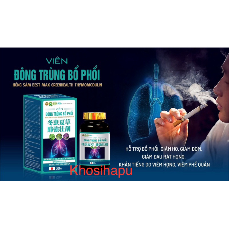 Viên thảo mộc Đông trùng Bổ phổi Thymomodulin tăng cường sức khoẻ cho cả gia đình 30 viên