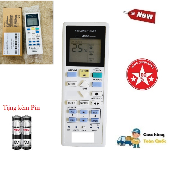 Remote Điều khiển điều hòa Pa_na_so_nic- 11 1&2 chiều Inverter- HÀNG  HÃNG mới 100% Tặng Pin