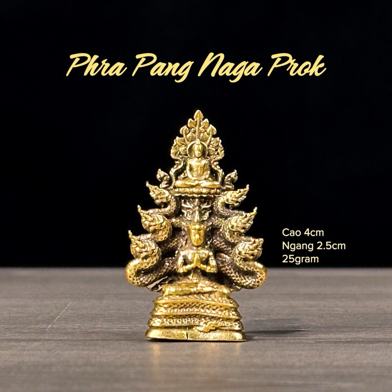 Rắn Thần Naga - Phra Pang Naga Prok - Tượng Đồng Mini Thái Lan - Tượng Đồng Phong Thuỷ