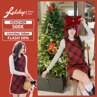  Váy Yếm Dạ Hoạ Tiết Kẻ Sọc Váy Dạ Mùa Đông Dáng Ngắn Phong Cách Hàn Quốc 306003 