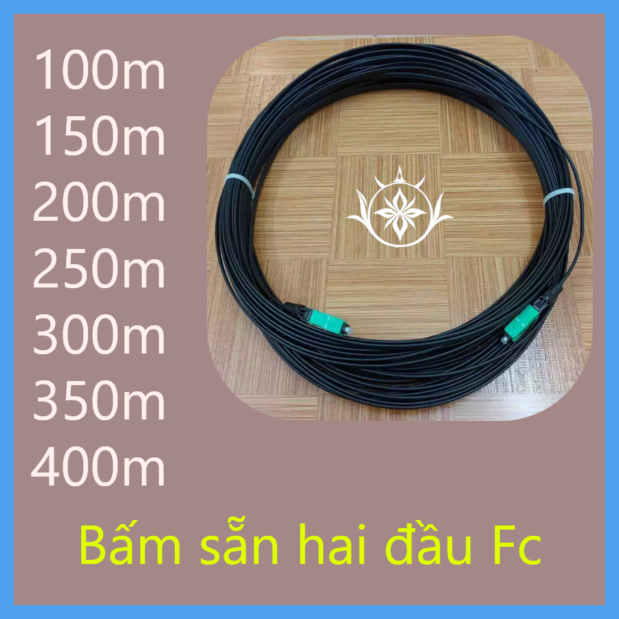 100m - 500m cáp quang 1FO bấm sẵn 2 đầu Fast Connector FC có sợi chịu lực tốc độ cao ~ 1500Mbps