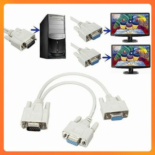 Cáp Chia 1 Ra 2 Cổng VGA – Chuyển Từ 1 Máy Tính Ra 2 Màn Hình – Dây VGA Loại Tốt – Tín Hiệu Ổn Định