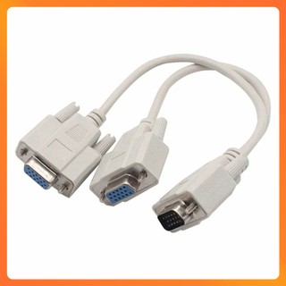 Cáp Chia 1 Ra 2 Cổng VGA – Chuyển Từ 1 Máy Tính Ra 2 Màn Hình – Dây VGA Loại Tốt – Tín Hiệu Ổn Định