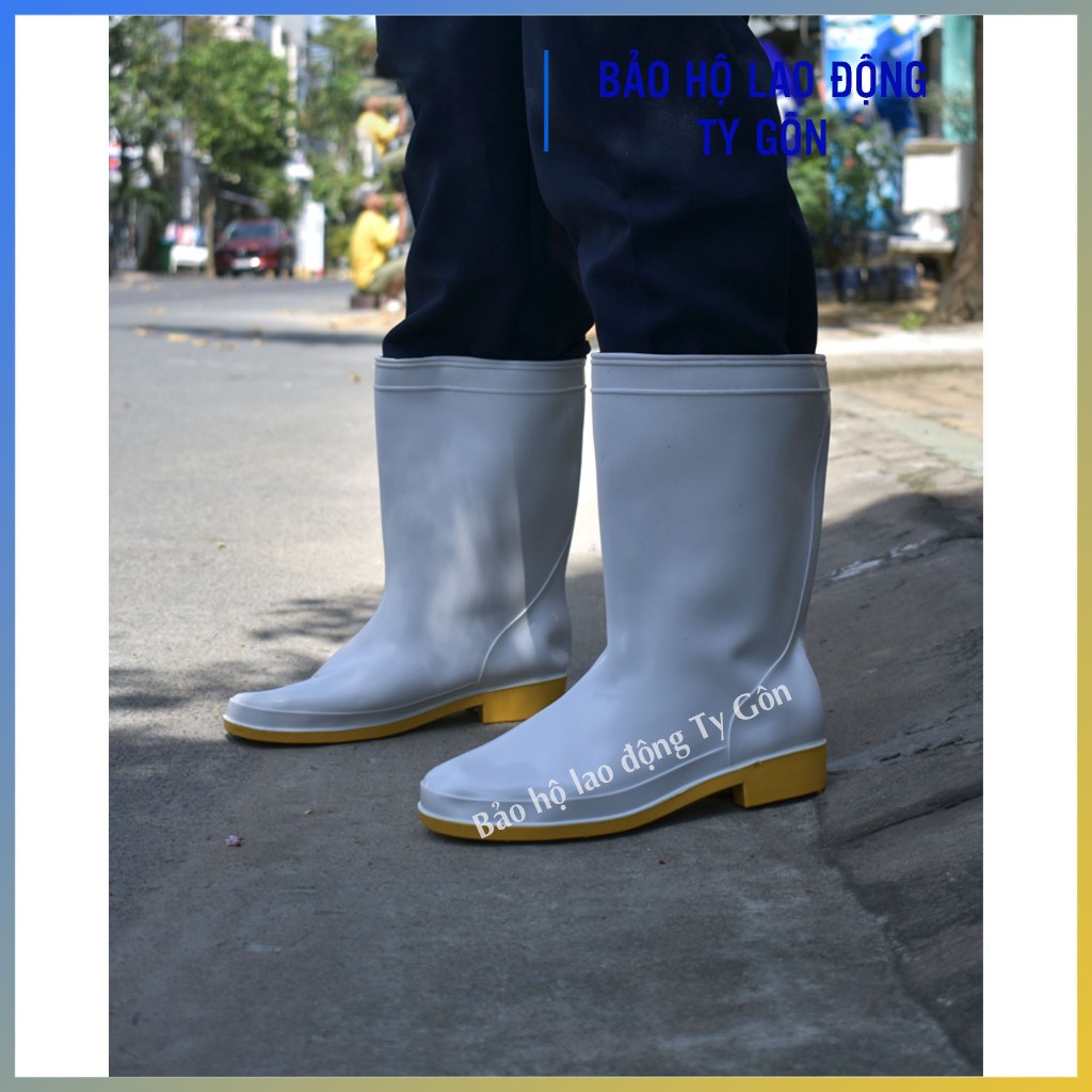Ủng cao su trắng phòng lạnh chống nước, chống trơn