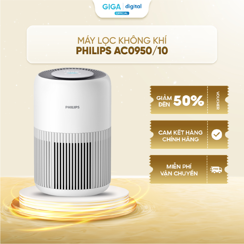 Máy lọc không khí Philips AC0950/10 - Diện tích lọc lên đến 52m2 - Inverter tiết kiệm điện hiệu quả