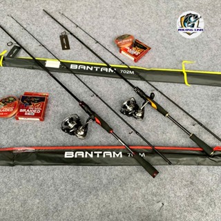 [combo lure máy đứng] cần monster Bantam độ cứng M - máy câu DA 3000 II - Dây Dù Pe X4 toro