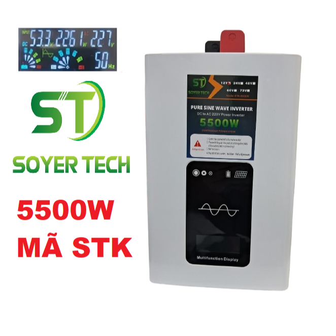 Bộ Đổi Nguồn 48V sang 220V Sin Chuẩn 48V 5500W Mã STK-HÃNG SOYER TECH