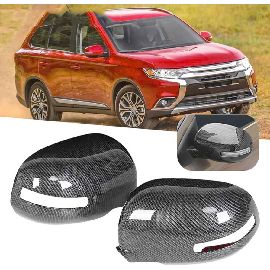 Ốp Gương Outlander 2017 2018 2019 2020 2021 2022 2023 2024 Cacbon Hở Đèn - Ốp Bảo Vệ Gương Outlander