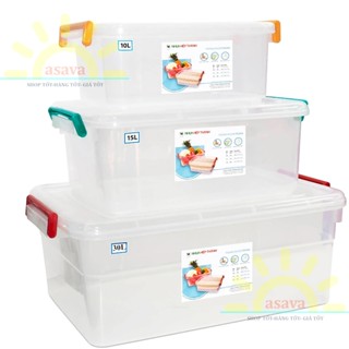 Thùng Nhựa Trong 10L, 15L, 30L Đựng Gạo, Thực Phẩm Đa Năng, Đẹp Bền, Tiện Dụng Hiệp Thành