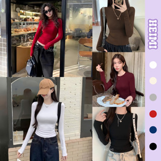 Áo Thun Giữ Nhiệt Dài Tay Form Ôm HEIMI, Áo Thun Dài Tay Chất Cotton Giấy Mềm Mịn Co Giãn Thoáng Mát