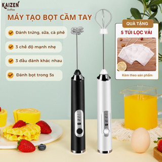 Máy đánh bọt cà phê, Sipanic đánh trứng cầm tay mini không dây đa năng 3 chế độ,pin sạc 1200mah